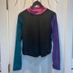 Teddy Fresh Color Block Velour Top